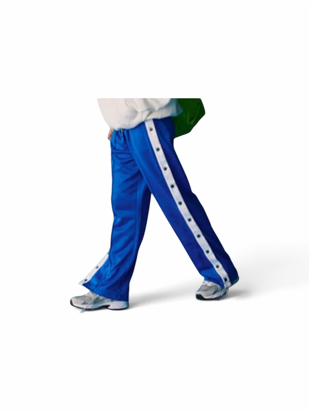 Free People Blue Side-Stripe Snap Track Pants, XL - Picture 7 of 7